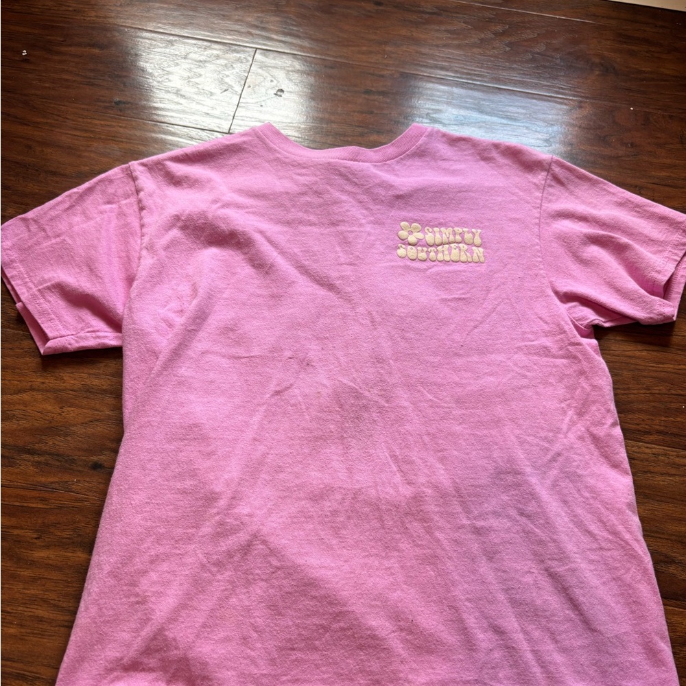 Simply Southern Pink Tee with white logo
